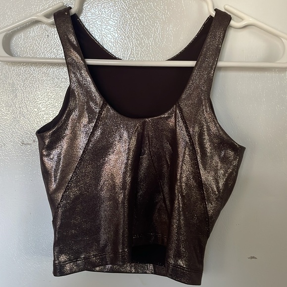 Lululemon Size 0 Metallic Shimmery Brown‎ Tank Bra - Picture 3 of 8